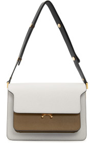 Marni - Off-White & Brown Medium Trunk Bag