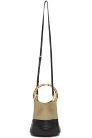 Marni - Black & Beige Lizard Pannier Bag