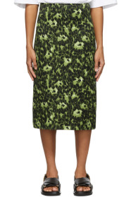 Marni - Green Camouflage Cheetah Print Skirt