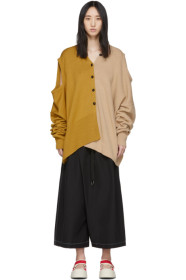 Marni - コンバーチブル イエロー & ベージュ タイ スリーブ カーディガン