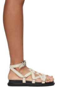 Marni - Off-White Strappy Flat Sandals