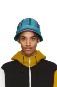 Marni - Chapeau en popeline rayé multicolore