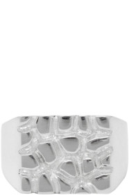 Bleue Burnham - Bague chevalière argentée Clerigo