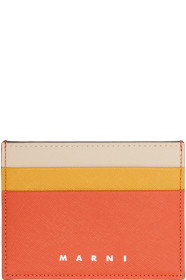 Marni - Porte-cartes contrasté rouge et orange