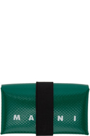 Marni - Porte-cartes en PVC vert Mini