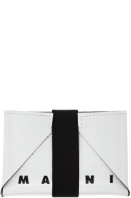 Marni - Porte-cartes vert et blanc cassé Twin