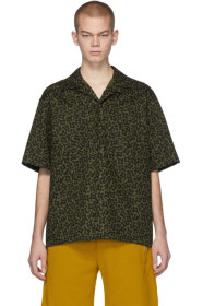 Marni - Chemise verte et noire Camo Cells