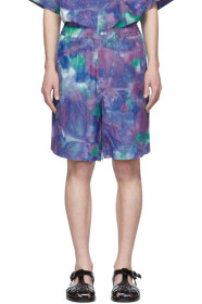 Marni - Short à motif tie-dye bleu Jacquard