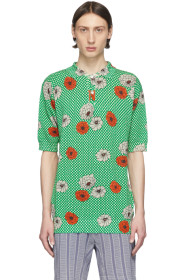 Marni - Polo fleuri vert
