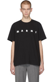 Marni - ブラック フロント ロゴ T シャツ