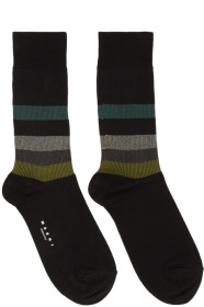 Marni - Chaussettes rayées noires