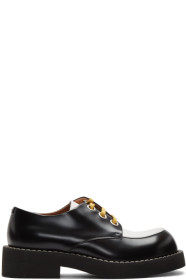 Marni - Derbys en cuir noirs et blancs Big Cap Toe