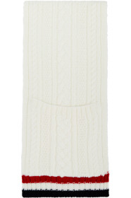 Thom Browne - White Aran Cable Pocket Scarf