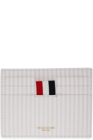 Thom Browne - Pink & White Striped Double Sided Card Holder