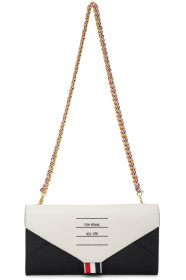 Thom Browne - Black & White Paper Label Envelope Continental Wallet Bag