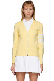 Thom Browne - Cardigan jaune Milano Stitch 4-Bar