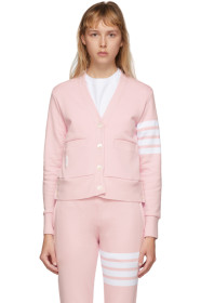 Thom Browne - Cardigan rose Classic Loopback 4-Bar