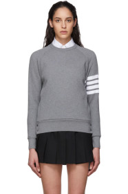 Thom Browne - Grey Waffle 4-Bar Classic Sweatshirt