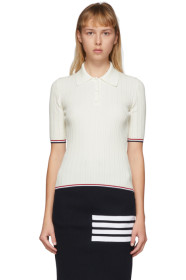 Thom Browne - White Pointelle Polo