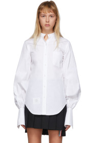 Thom Browne - White Gathered Sleeve Shirt