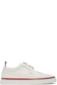 Thom Browne - White Longwing Brogue Sneakers