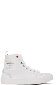 Thom Browne - Baskets montantes blanches Vulcanized Brogued