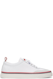 Thom Browne - Baskets en cuir de veau blanches