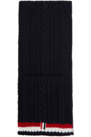 Thom Browne - Navy Aran Cable Pocket Scarf