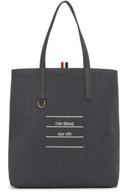 Thom Browne - Cabas doublé en sergé gris