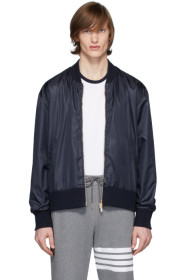 Thom Browne - Blouson aviateur en tissu anti-déchirures bleu marine Center-Back Stripe