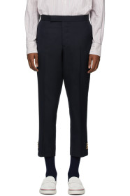 Thom Browne - Navy Super 120s Vented Trousers