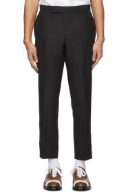 Thom Browne - Black Wool Vented Slim Trousers