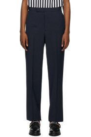 Thom Browne - Navy Seersucker RWB Unconstructed Trousers