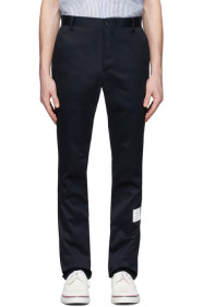 Thom Browne - Pantalon chinos bleu marine Unconstructed
