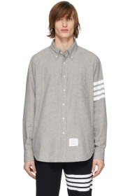 Thom Browne - Grey 4-Bar Solid Stripe Shirt