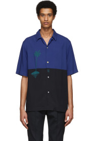 Paul Smith + Christoph Niemann - Blue & Navy Sunset Print Short Sleeve Shirt