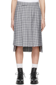 Thom Browne - Jupe grise et blanche Backstrap Knee-Length