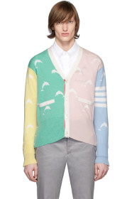 Thom Browne - Cardigan multicolore Dolphin Half Drop