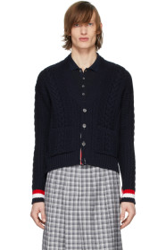 Thom Browne - Navy Aran Classic Cardigan