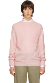 Thom Browne - Pull rose Jersey Stitch Center-Back Stripe
