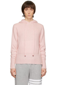 Thom Browne - Pull à capuche en cachemire rose Over-Washed