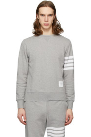 Thom Browne - Pull molletonné gris 4-Bar Classic