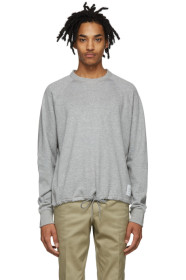 Thom Browne - Pull molletonné à cordon coulissant gris