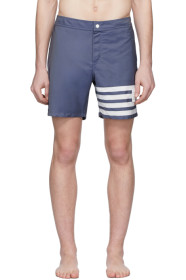 Thom Browne - Maillot de bain bleu marine 4-Bar Tech