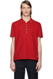 Thom Browne - Red Center-Back Stripe Polo