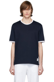 Thom Browne - 海军蓝 Ringer T 恤