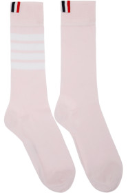 Thom Browne - Pink 4-Bar Mid-Calf Socks
