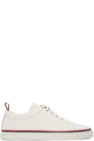 Thom Browne - Baskets blanc cassé Straight Toe Cap