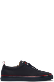 Thom Browne - Baskets en cuir bleu marine Cupsole