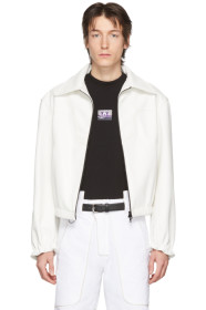 Boramy Viguier - Blouson de coach en cuir synthétique blanc